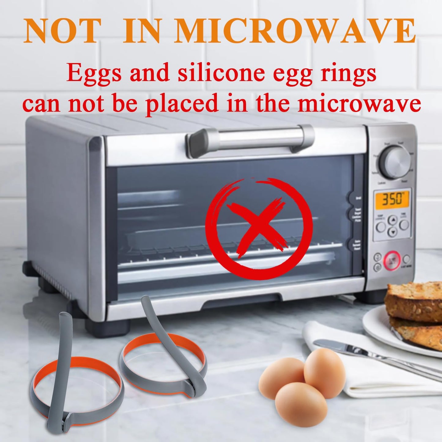 GOYLSER Silicone Egg Rings Set of 4, Silicone Egg Shaper for Pancake Patties & English Muffin, Grey Crumpet Rings Mold, Round Omelette Rings Patty Egg Circles