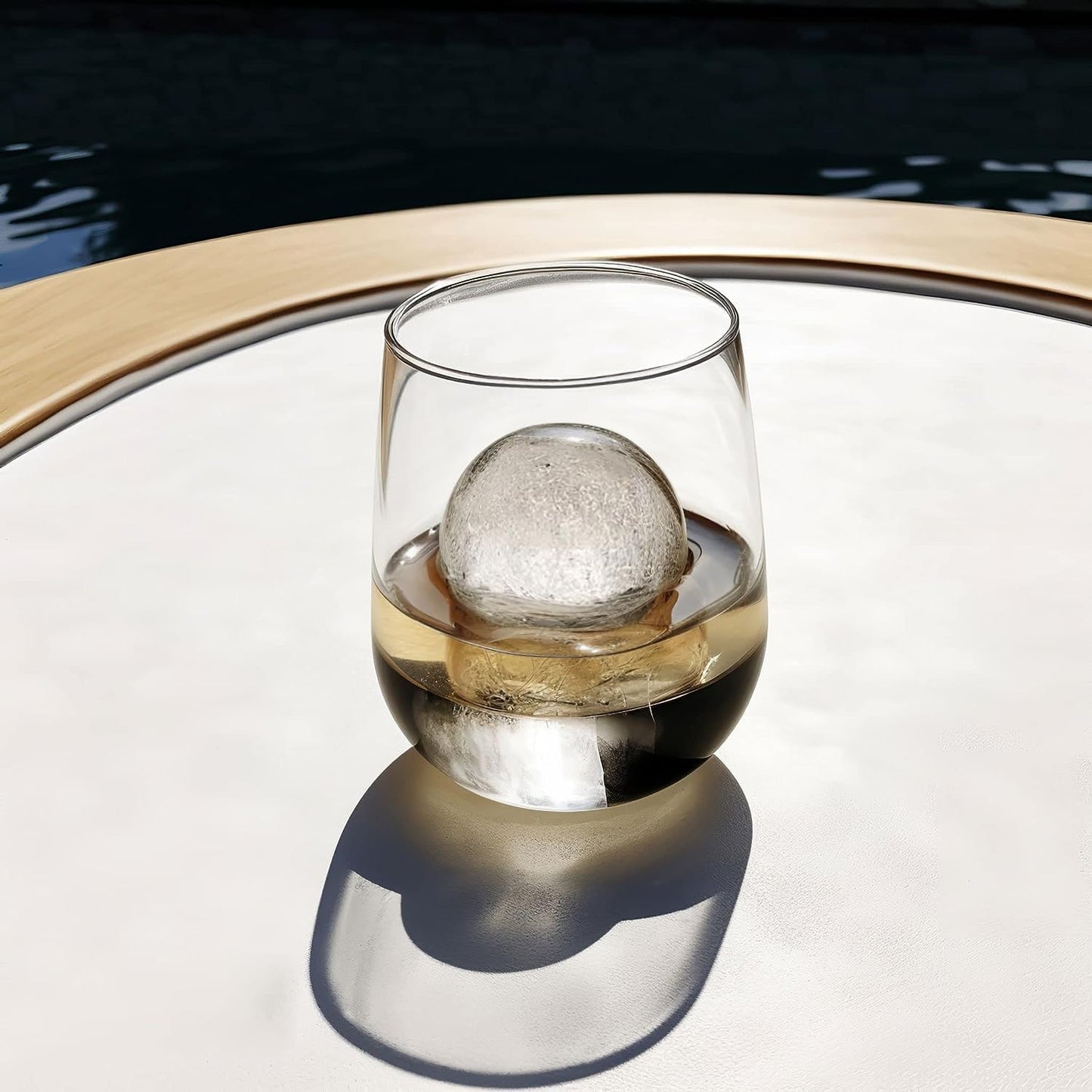 Round Ice Cube Molds – Large Whiskey Ice Ball Maker | BPA-Free Silicone Sphere Mold for Bourbon Cocktails Scotch & Home Bar | Slow-Melting Ice Balls