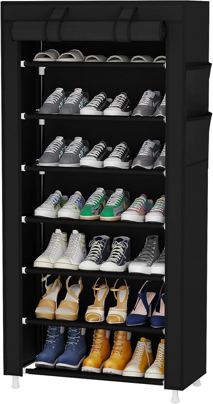 7 Closet Calmootey Tier Shoe Rack Organizer,Portable Shoe Shelf with Nonwoven Fabric Cover