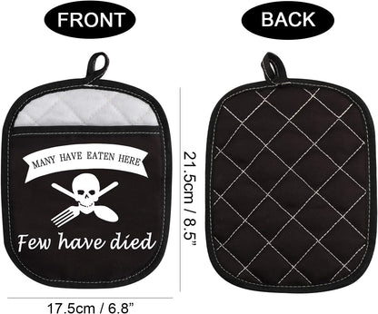 Funny Baking Oven Pads Pot Holder with Pocket - Many Have Eaten Here Few Have Died