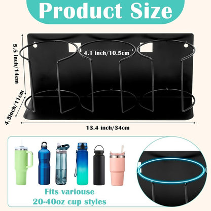 Magnetic Cup Holder for Refrigerator - 2 Packs Water Bottle Organizer for 30&40 oz Tumbler Cup Accessories Kitchen Pantry Organizers and Storage for Cup