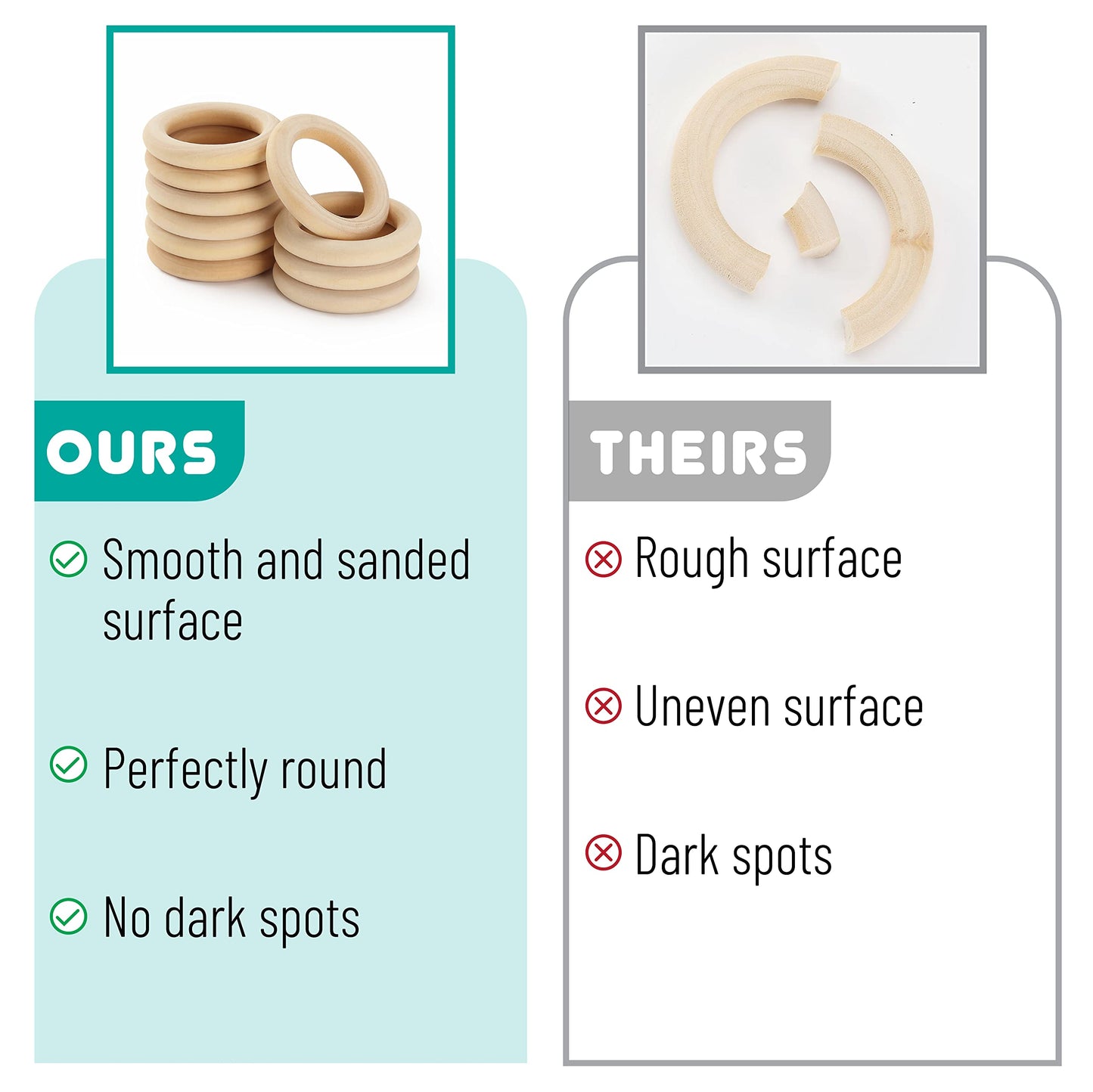 Mr. Pen Birch Wooden Rings, 2.7", 10 Pack, Wooden Rings for Crafts