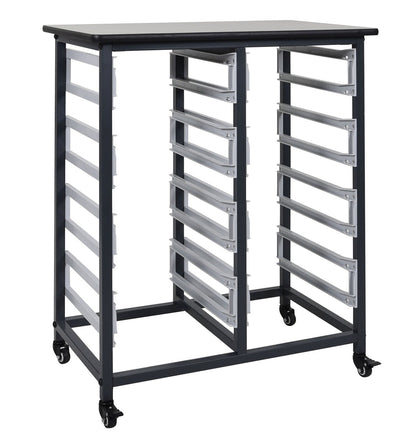 LUXOR MBS-DR-16S Mobile Bin System - Double Row Grey 20 L x 30 75 W x 37 5 H
