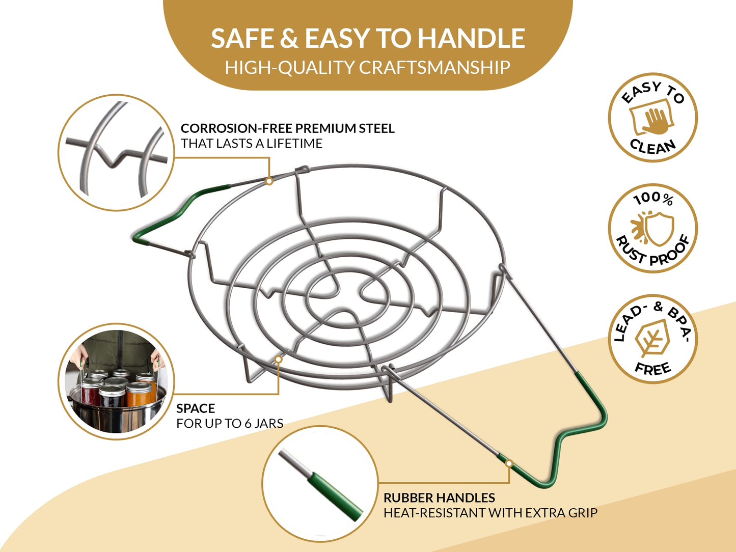𝐁𝐞𝐥𝐥𝐚 𝐂𝐨𝐨𝐤𝐬 Canning Supplies 7 in 1 – Canning Starter Kit with Funnel, Rack, Jar Lifter, Tongs, Wrench & More Essential Canning Equipment for Water Bath & Pressure Canners