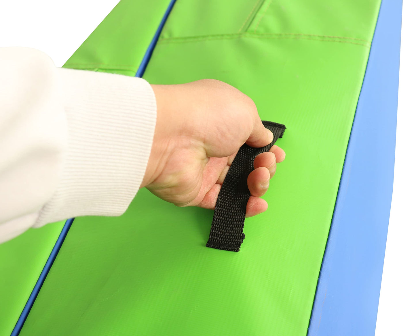 PRISP Folding Incline Gym Mat - Extra Long 71 x 30 x 14 in Wedge Gymnastics Tumbling Mat for Kids
