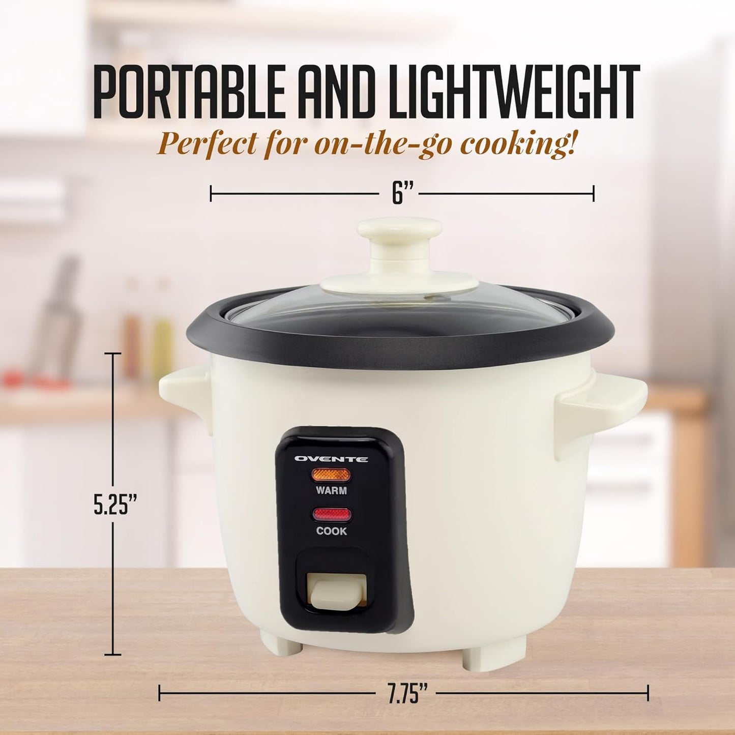 OVENTE Electric Rice Cooker, Non-Stick Aluminium Pot, Automatic Keep Warm, 4-Cup Cooked Rice