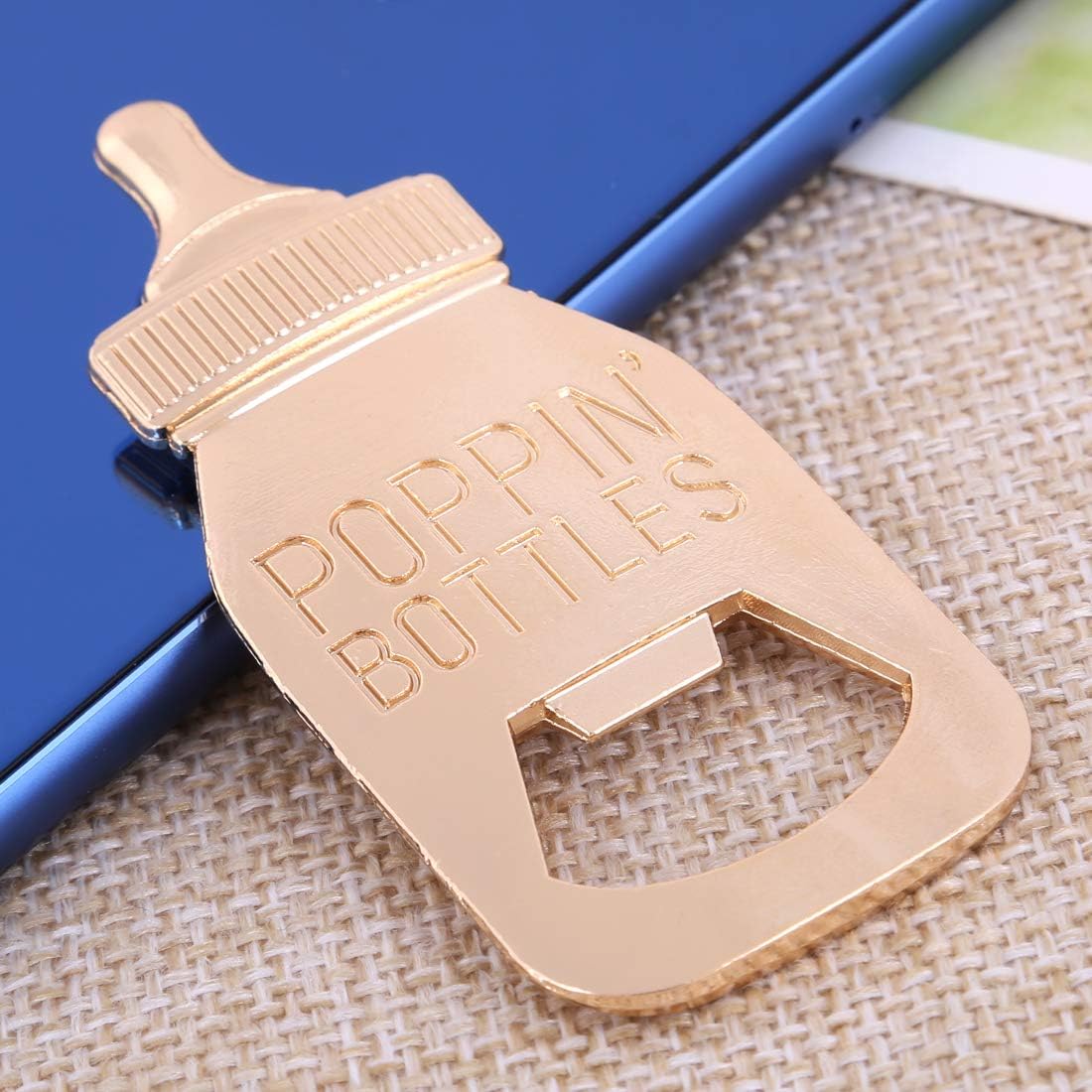 24 Packaging 24pcs) pcs Baby Shower Return Gifts for Guest Supplies Poppin Baby Bottle Shaped Bottle Opener Wedding