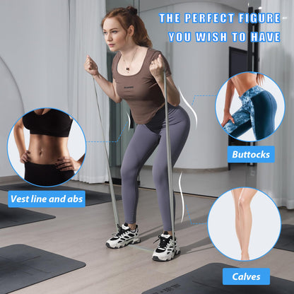 Resistance Bands for Working Out, Physical Therapy Bands, Latex Free Elastic and Exercise Bands Set for Stretching, Suitable for Rehab, Yoga, Pilates, Gym, Home Exercise