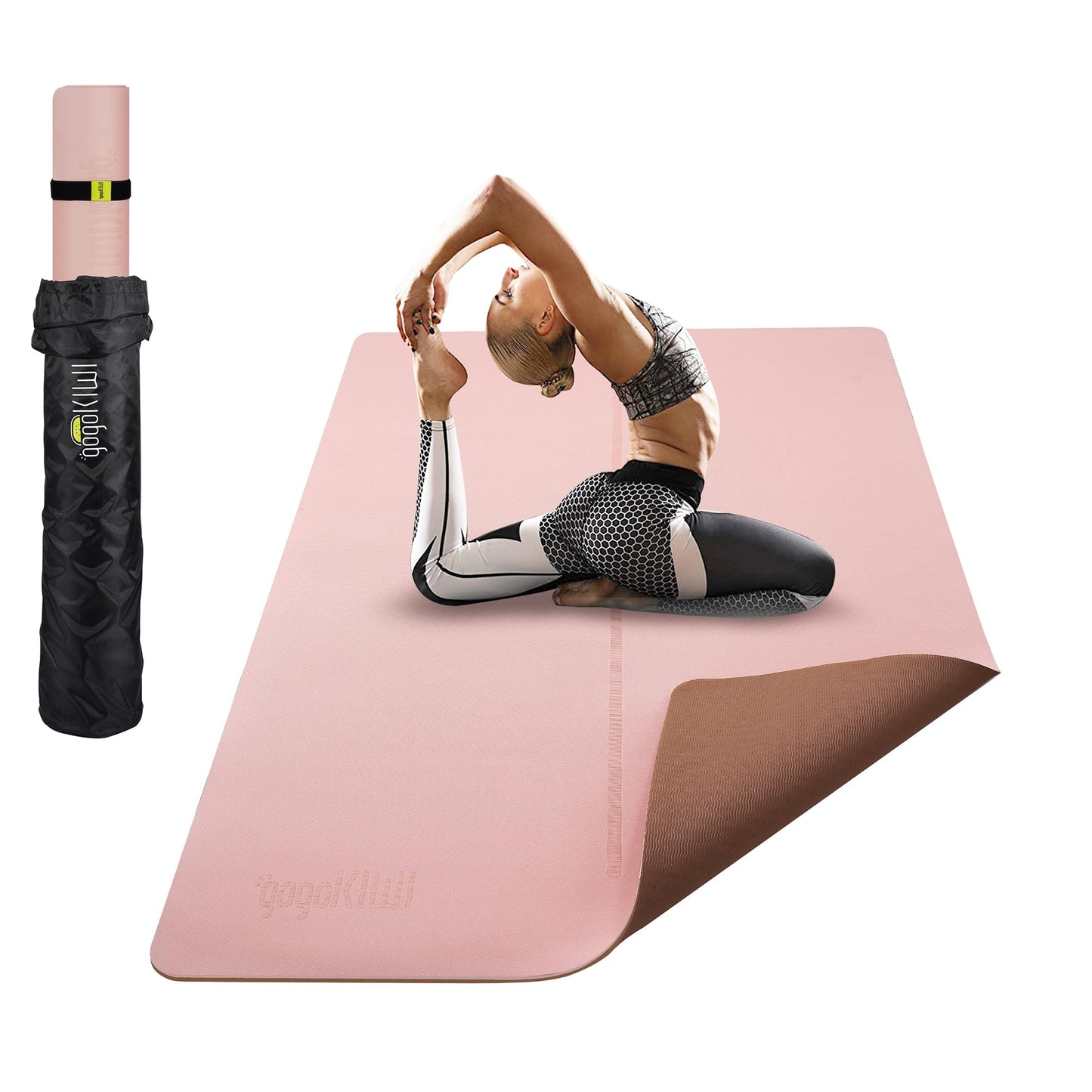 Large Yoga Mat (6'x4') – 1/4" & 1/2" Thick Exercise Mats for Home Workout, Extra Wide Workout Mats for Home Gym, Yoga, Pilates, Stretching, Floor & More