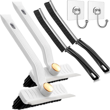 Hard Bristle Crevice Cleaning Brush Set for Small Gaps, Rotating Brushes for Grout, Toilet, Shower, Tile Cleaning Tools