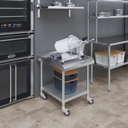 AmGood Stainless Steel Equipment Stand with Undershelf + Casters, Heavy Duty, Commercial Grade, NSF Certified (30" Width x 24" Length + Casters)
