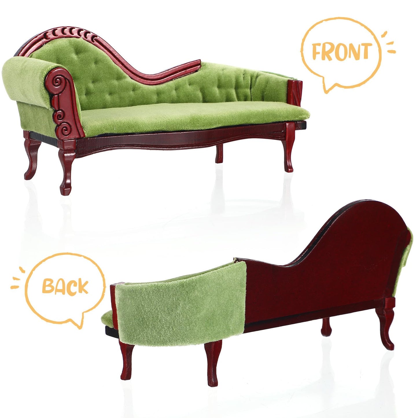 Gatuida Miniature Lounge Sofa Model Dollhouse Couch Furniture 1/12 Scale Mini Sofa for Dollhouse Decor Collectible Micro Furniture Accessory