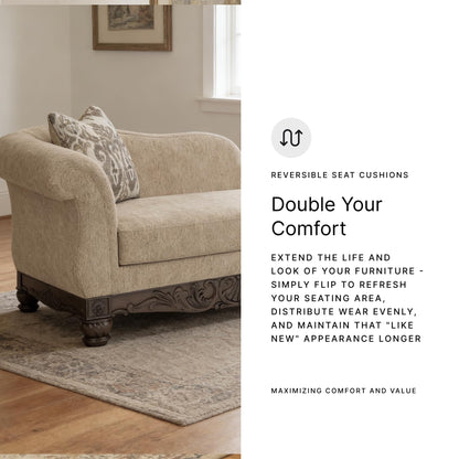 Signature Design by Ashley Havenworth Classic Anti Sag Right-Arm Facing Corner Chaise with Reversible Seat Cushion and 1 Accent Pillows, Beige & Dark Brown