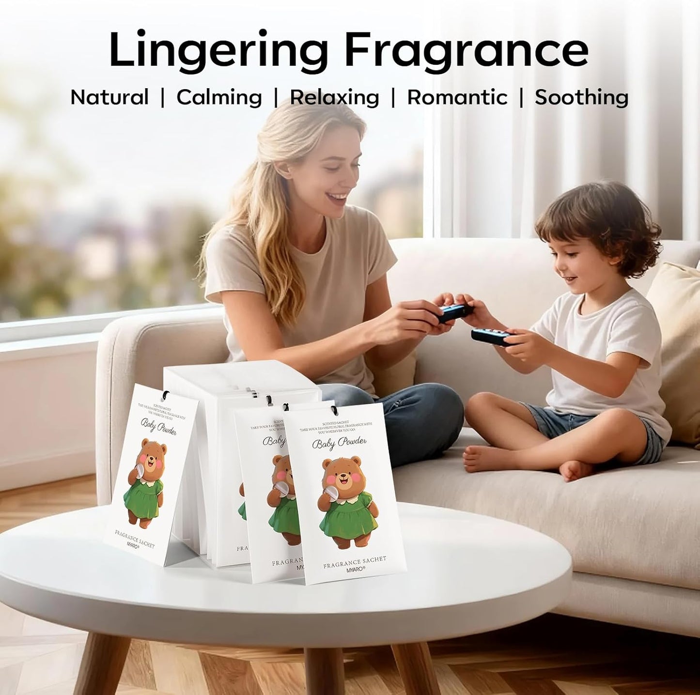 12 Packs Closet MYARO Baby Powder Scent Sachets Room Air Freshener for Drawer Clothes Storage Small Space Odor