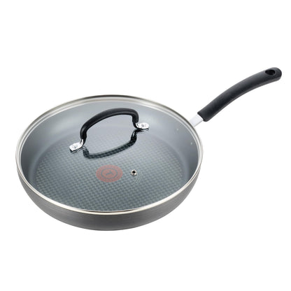 T-Fal Ultimate Hard Anodized Nonstick Fry Pan With Lid 12 Inch, Oven Broiler Safe 400F, Lid Safe 350F, Cookware, Pots and Pans, Kitchen Frying Pans, Skillets, Home, Dishwasher Safe, Black