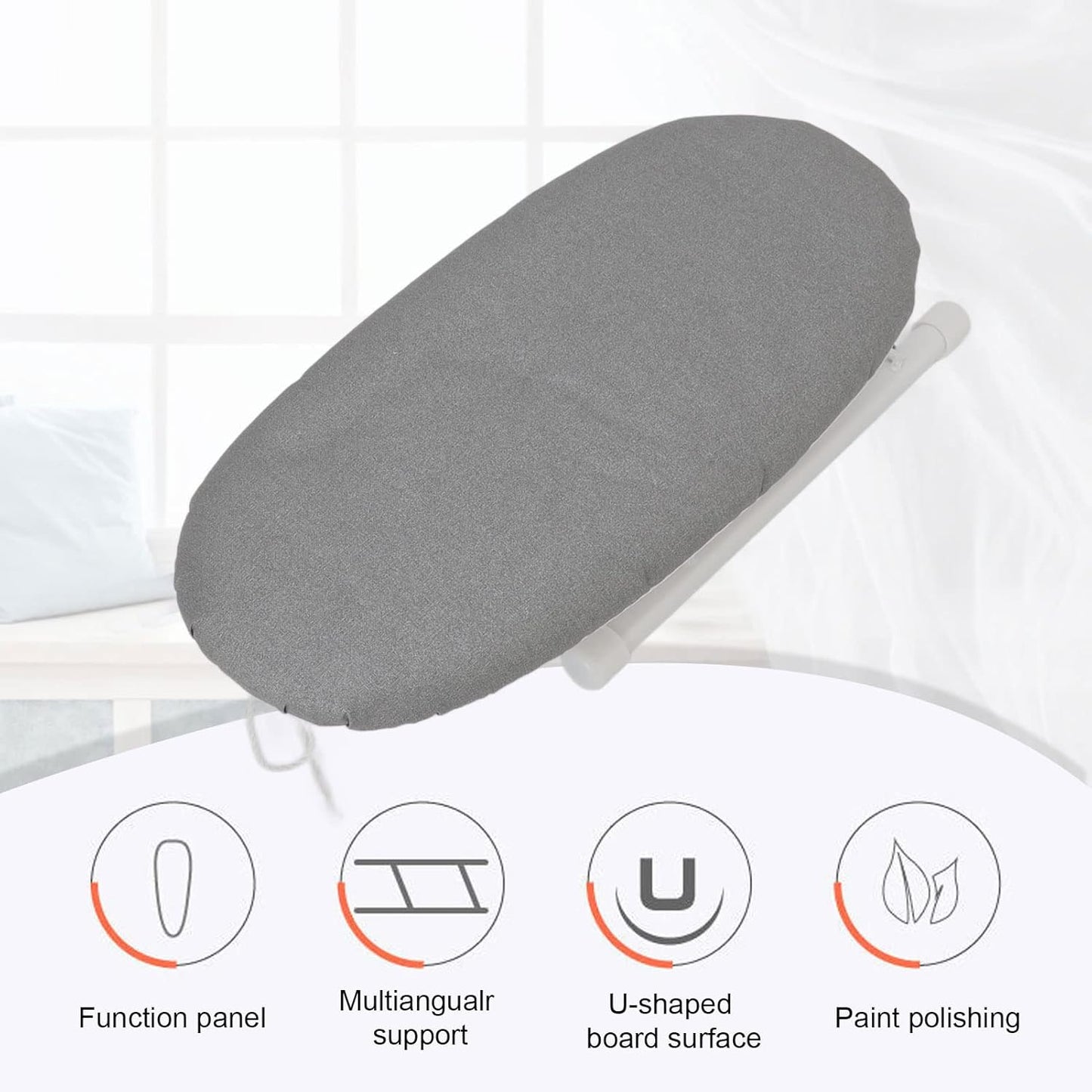 Mini Ironing Board - Heat Resistant Tabletop Ironing Board, Multifunctional for Travel (Grey)