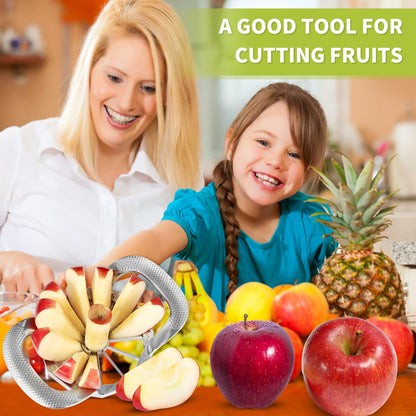 LIIGEMI Apple Slicer,12-Slices Stainless Steel Cutter，Heavy Duty Stainless Steel Apple Cutter and Divider， Anti-slip Handle，Gifts for Mom， Easy to Use.