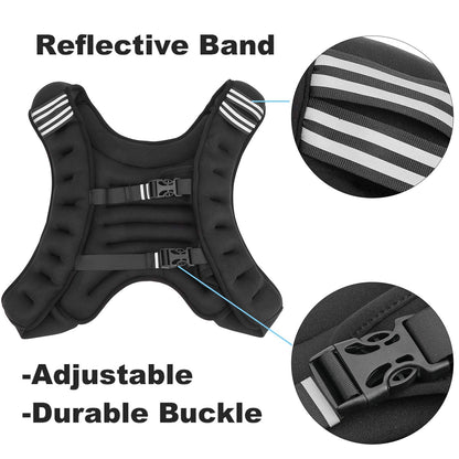 Domary Weighted Vest, Adjustable Fitness Training Vest with Elastic Material and Widened Shoulder Straps for Strength Training and Cardio Workout