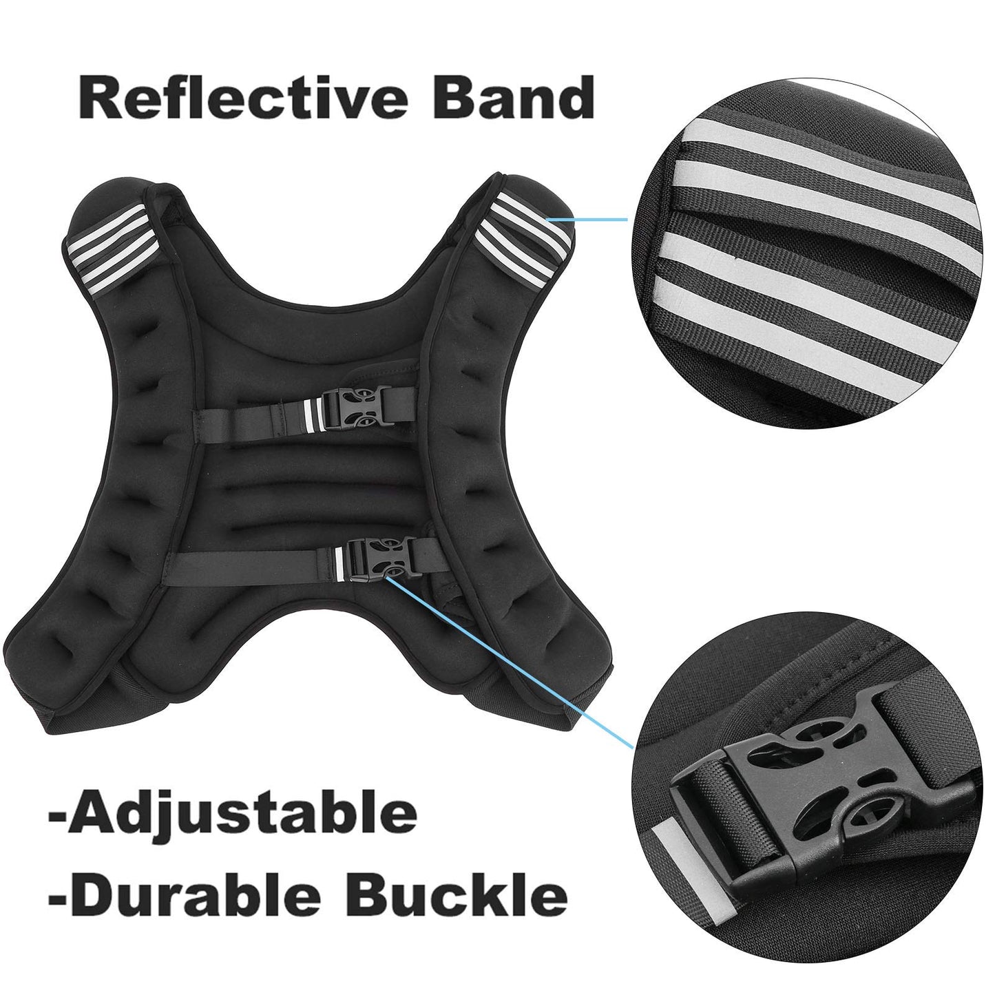 Naroote Exercise Weighted Vest Strength Training Jacket with Adjustable Buckle for Workout Fitness Strength Training Running Muscle Building Weight Loss