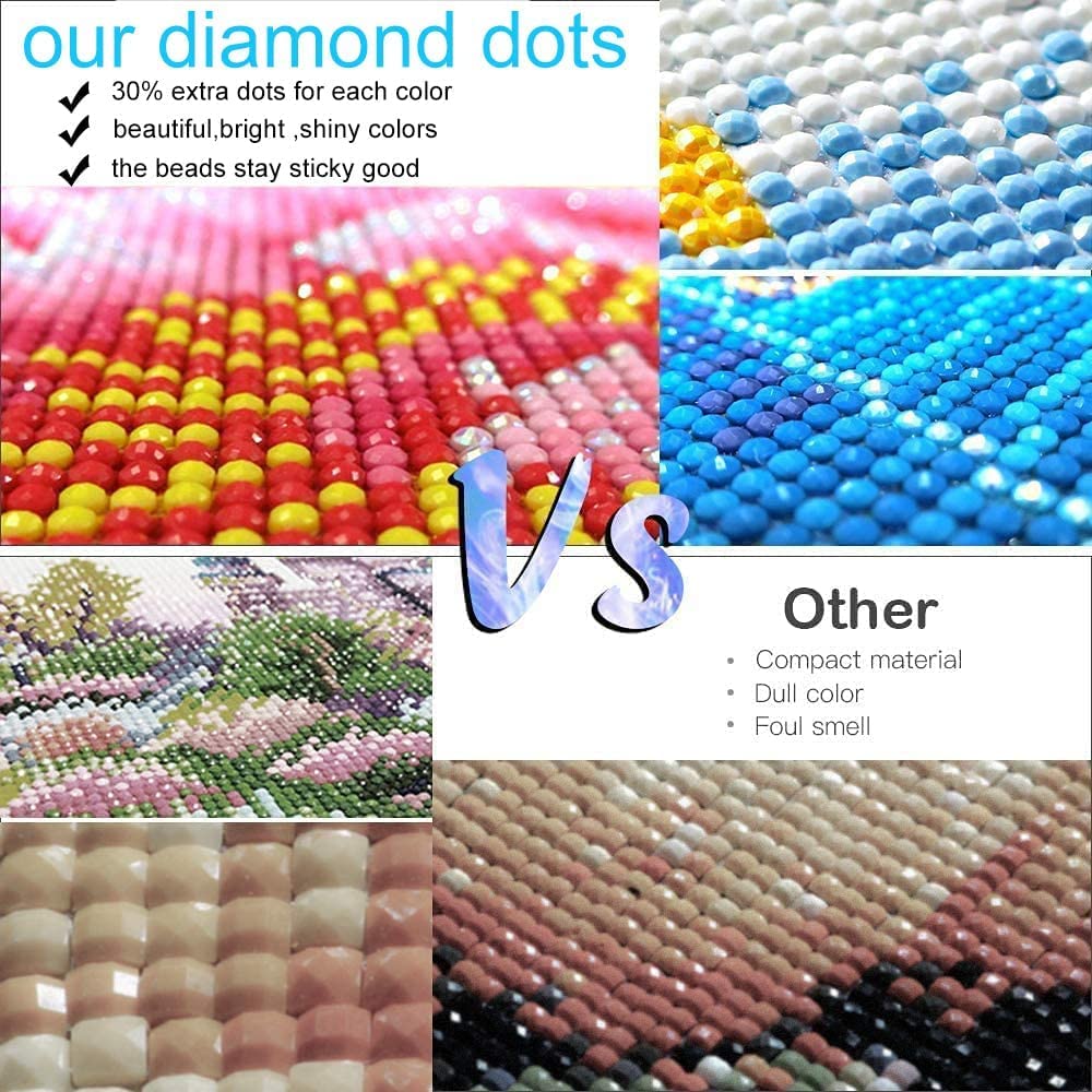 GemZono 4 Pack Diamond Painting Kits for Adults DIY 5D Halloween Diamond Art Paint with Round Diamonds Full Drill Nightmare Gem Art Painting Kit for Home Wall Decor Gifts(12x16inch)