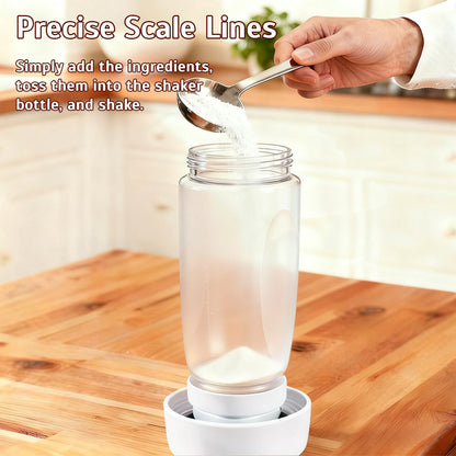 Pancake Batter Dispenser with Blender Balls,2 Pack Batter Mixer and Dispenser with Whisk Ball,Kitchen Pancake Shaker Batter Dispenser Bottle Baking Tool for Cupcakes, Muffins, Crepes, White