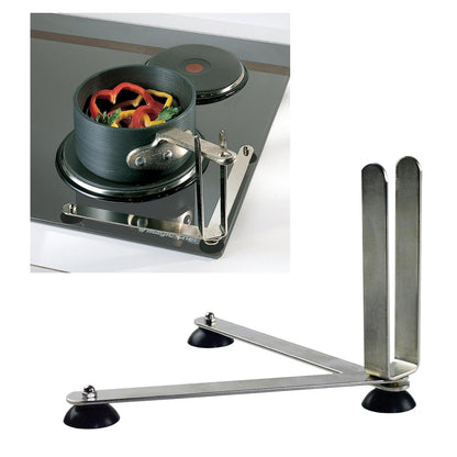 Sammons Preston Folding Pan Holder, Pot Stabilizer for One-Handed Stirring, Secure & Stable Kitchen Aid for Pan & Pot Turn Prevention, Spill Prevention for Stove Top Cooking