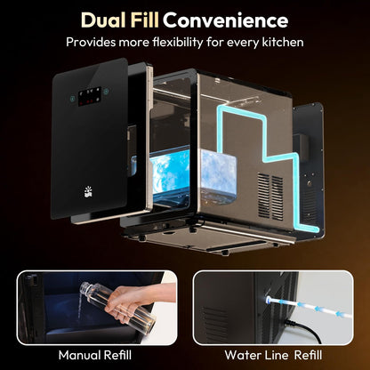 Oylus 2'' Clear Ice Ball Maker – 4 Ice Spheres in 35min, 144 pcs/Day, Auto&Manual Fill, Fast Round Ice Machine with LCD Touch Panel, Self-Cleaning, Home & Bar Maker for Whiskey Gift Mother's Day