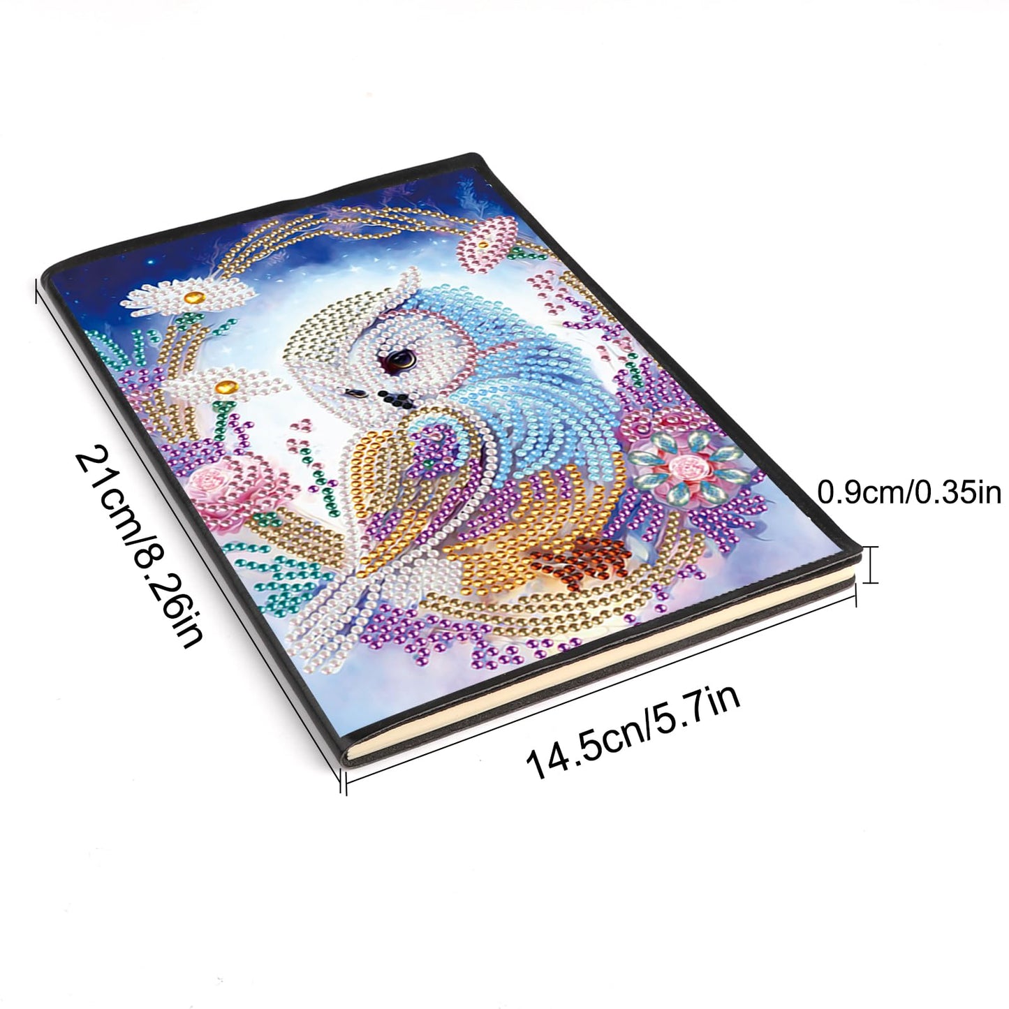 DCIDBEI 2 Pack 5D Diamond Painting Notebooks A5 Blank Owl Peacock Diamond Art Painting Crystal Cross Stitch Special Shaped Arts and Crafts Journal Diamond Kits Writing Sketchbook Journal Diary Books