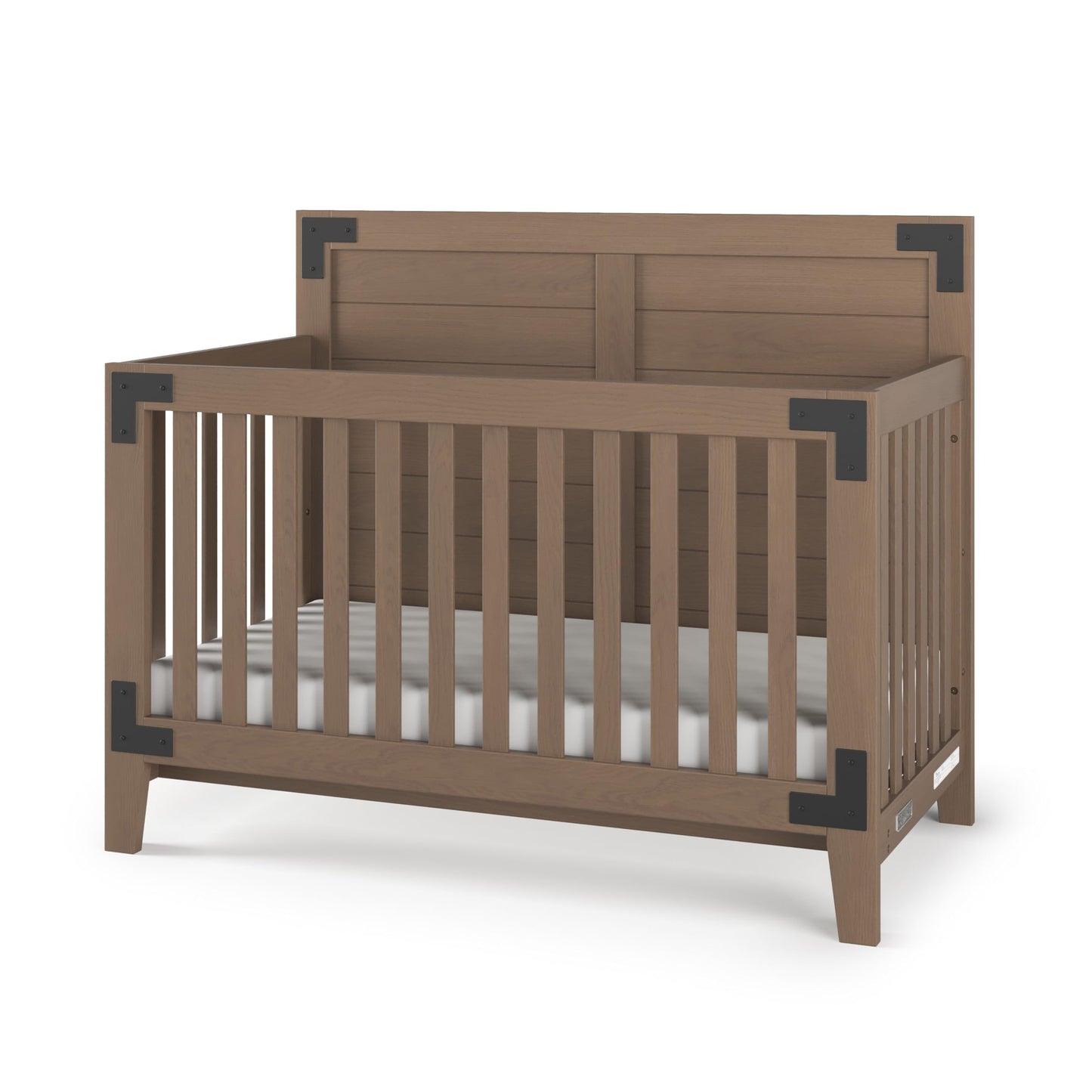 Child Craft Lucas Design 4-in-1 Convertible Baby Crib Nursery Furniture Set - Baby Bed, Toddler Bed and Full Size Bed, 3 Adjustable Mattress Positions, Real Wood, Baby Safe Finish (Dusty Heather)