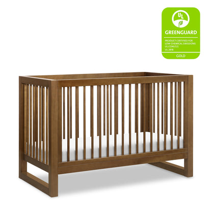 Namesake Nantucket 3-in-1 Convertible Crib with Toddler Bed Conversion Kit in Natural Walnut, Greenguard Gold Certified