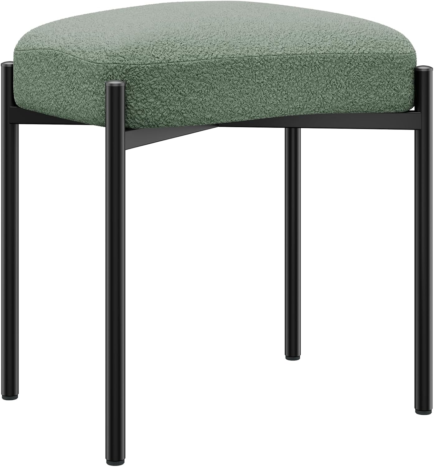 14.57" D11.42" W18.11" UHBD034D YMYNY Vanity Stool, Footrest, Square Ottoman Bench with Metal Legs, Makeup Dressing