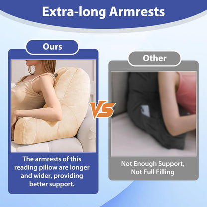 20in, IASEAHK Reading Pillows for Sitting in Bed Adult, Back Pillow for Bed Sitting Up, Backrest Pillows with Shredded