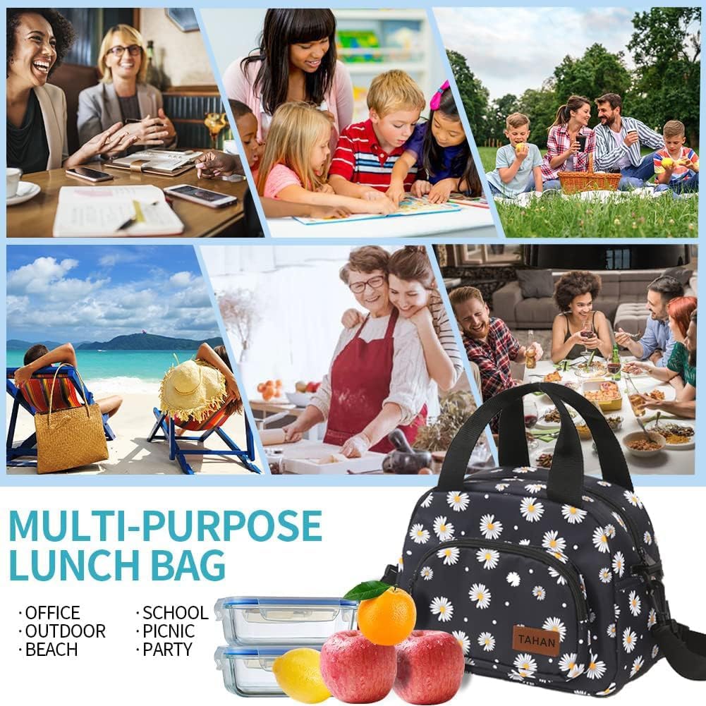 Insulated Lunch Box for Women, Designer Small Lunch Cooler for Office Work, Fit Fresh Thermal Hot Lunch Bag