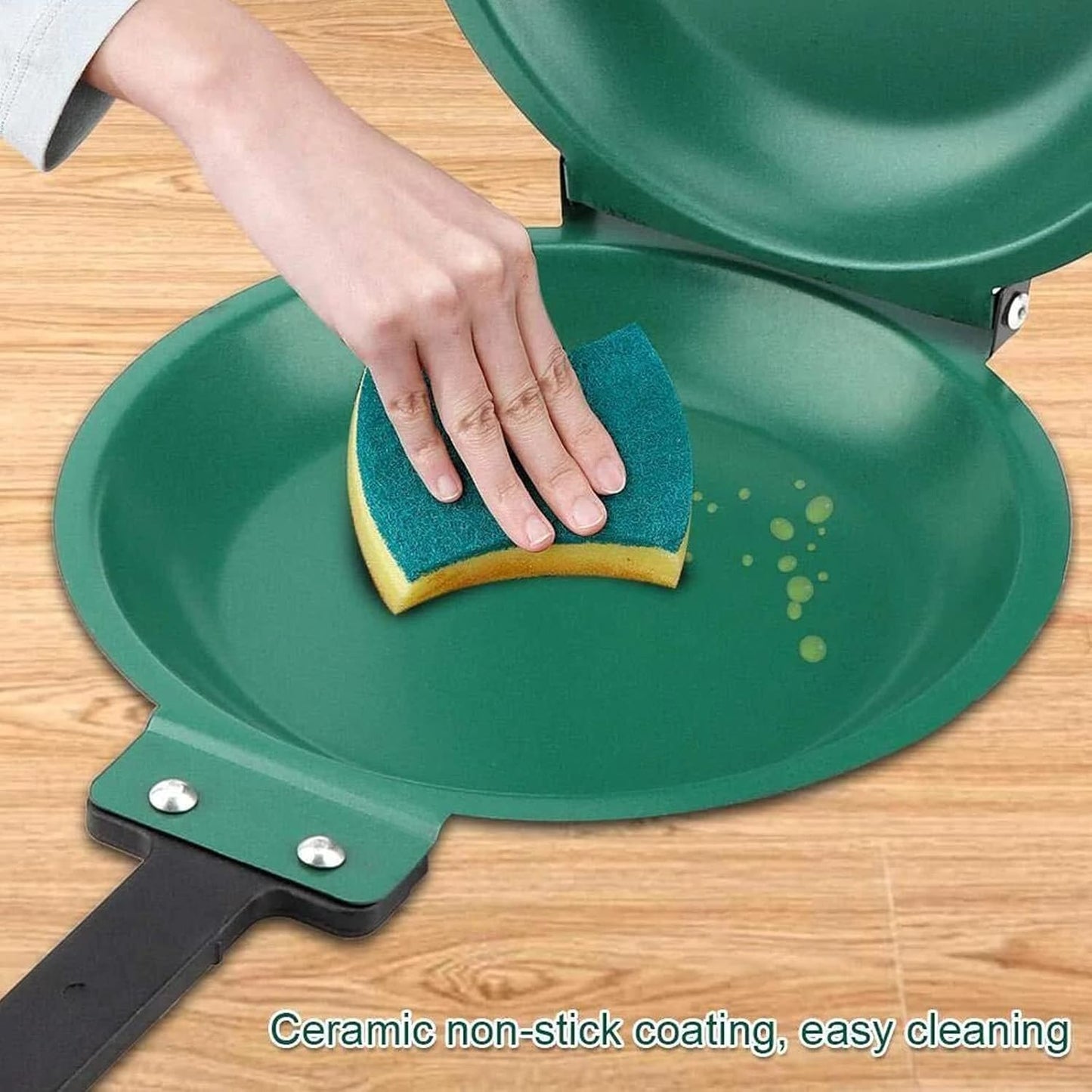 Non-Stick Frying Pan, Double-Sided Flips Design, Easy-To-Clean Pancake Pan for Household Kitchen Cookware