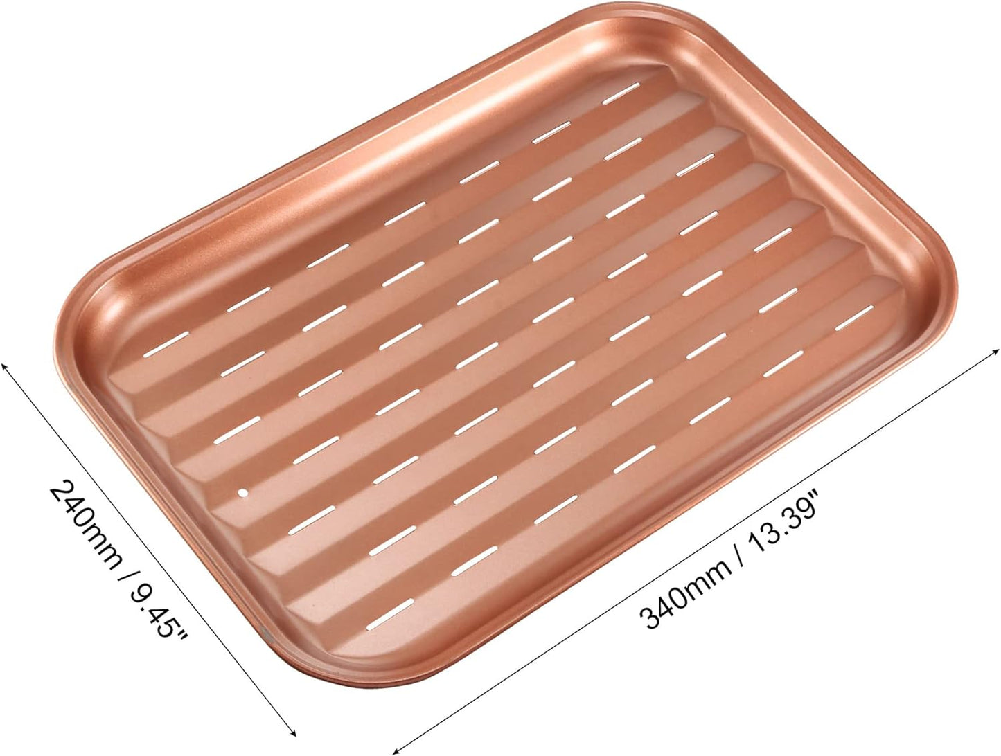 uxcell BBQ Grill Pans, Carbon Steel Non-Stick Barbecue Trays for Grilling Meat, Vegetables, and Seafood