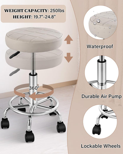 Tythical Tattoo Chair for Client, Facial Tattoo Spa Bed with Wheels for Client Esthetician with Rolling Stool, Adjustable Multipurpose Lash Beauty Salon Spa Massage Table Esthetician Beds, Grey