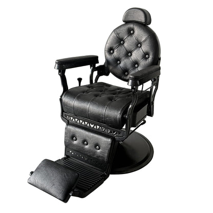 Sannewsta Commercial Barber Chair - Genuine Leather, Flip Footrest, 450 lbs Capacity Vintage Styling Chair for High Traffic Salons