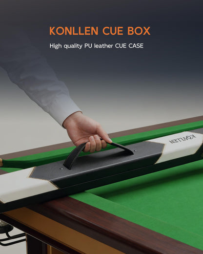 KONLLEN Carbon Fiber Pool Cue 2.0, 58-inch Low Deflection Billiard Stick for Adults with 12.5mm Tip and Pro Taper