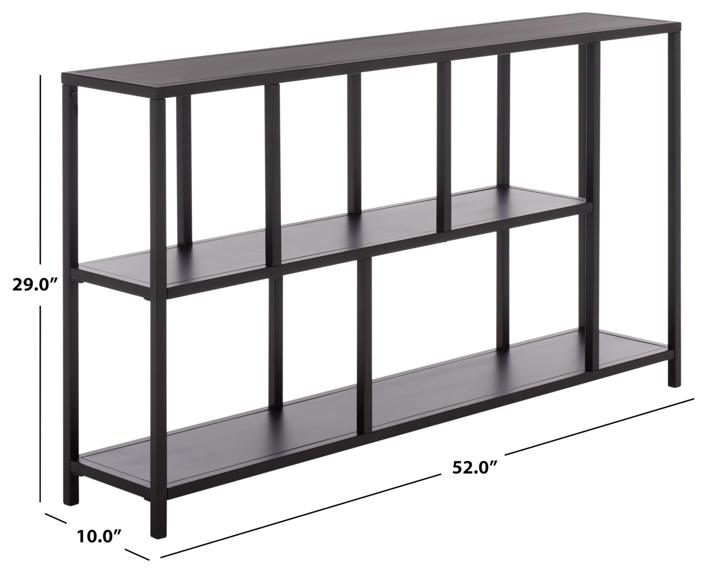 SAFAVIEH Couture Collection - Hodge Black Metal Console Table with 3 Shelves, Modern Minimalist Storage & Display (SFV9559A)