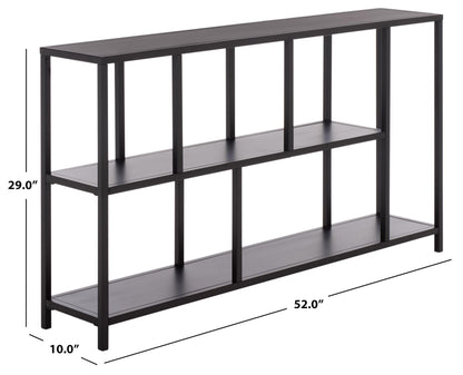 SAFAVIEH Couture Collection - Hodge Black Metal Console Table with 3 Shelves, Modern Minimalist Storage & Display (SFV9559A)