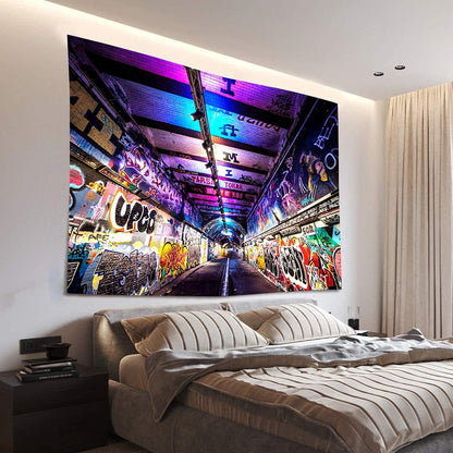 MEETSIOY Graffiti Wall Tapestry, 80x60 Inches Street Creative Art Hanging Decor GTLHMT1026