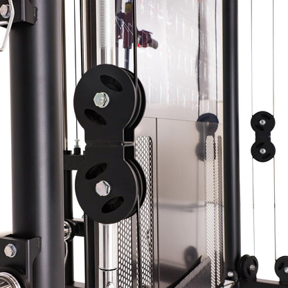 Altas Strength Home Gym Equipment Smith Machine with Pulley System Gym Squat Rack Pull Up Bar Upper Body Strength Training Leg Developer Light Commercial Fitness Equipment Included Accessories 3000Y