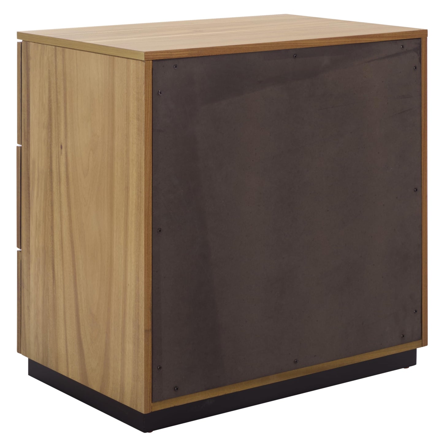 SAFAVIEH Home Collection - Brylin 3-Drawer Nightstand Table, Natural with Black Handles & Base, Fully Assembled (NST6404B)