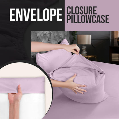 Utopia Bedding King Pillow Cases - 4 Pack - Soft Brushed Microfiber - Fade Resistant 20 x 40 Inches (Lavender)