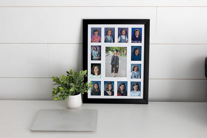 Kate & Milo School Days Frame, Holds 13 Photos K-12, Multi Photo Frames Collage for Graduation Party Decorations