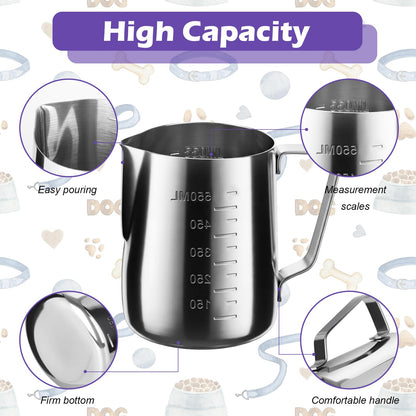 Ashmacdo 2.5 Cup Dog Food Scoop Stainless Steel Dog Food Measuring Cups Pet Food Scoop with Precision Scale Measurements for Dogs,Cats or Bird Foods, Injection Molded and Dishwasher Safe (2.5 CUP)