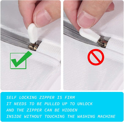 Mesh Wash Bag for Washing Machine - Supper Zipper Net Laundry Bag for Travel, Lingerie, Sweater, Garment, Undergarment,