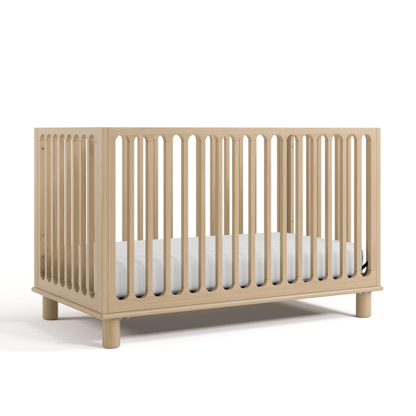 Storkcraft Sicily 3-in-1 Convertible Crib with Toddler Rail Included – GREENGUARD Gold Certified, 100% Solid Wood, Converts to Toddler Bed, Fits Standard Baby Crib Mattress (Driftwood)