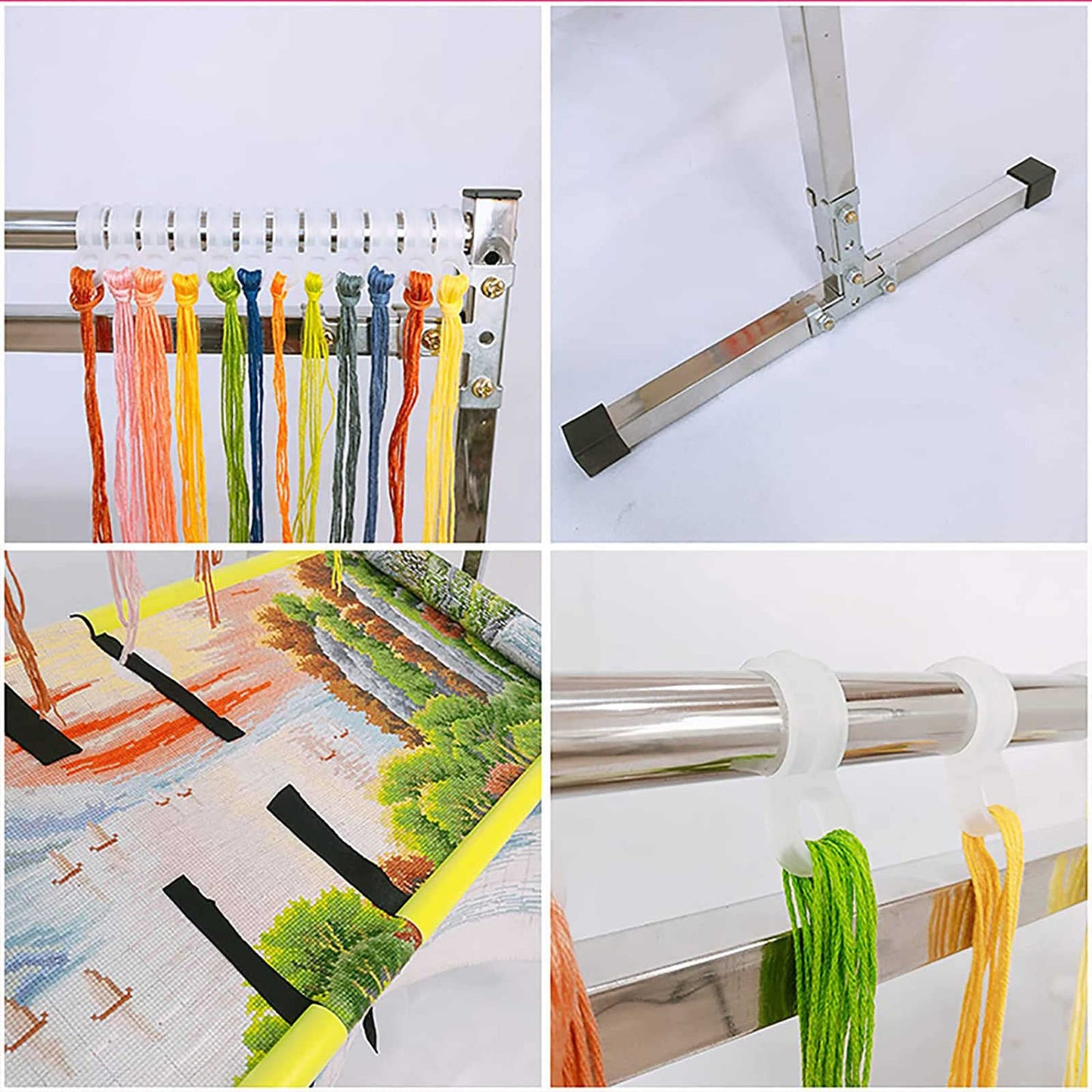 Embroidery Stand, Adjustable Stainless Steel Embroidery Stand for Cross Stitch and Sewing, Ideal Floor Frame and Lap Table for Art and Craft Projects.