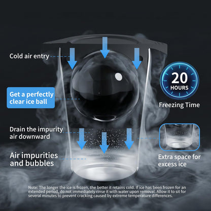 Clear Ice Cube Maker 2.5 Inch, Sphere Ice Ball Molds for Whiskey, Stainless Steel Clear Ice Mold with Non-BPA Silicone, Easy-Release Round Ice Cube Tray for Cocktails Bourbon (2 Pack, Black)